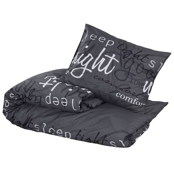 vidaXL Duvet Cover Set Set of 2 Black 100% Cotton 78.7x78.7 in