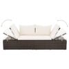 vidaXL Outdoor Lounge Bed Brown and cream white