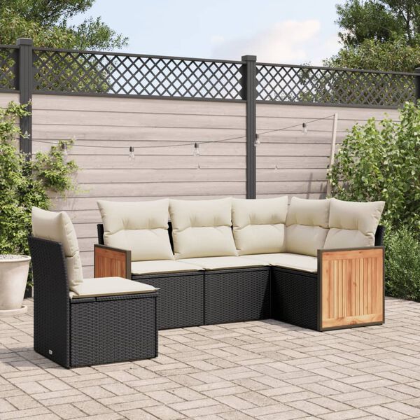 vidaXL Garden Sofa Set Black