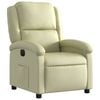 vidaXL Electric Recliner Chair Cream Real leather, Metal, Plywood Standard