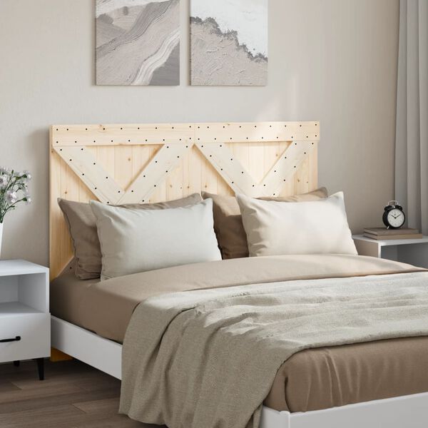 vidaXL Headboard Natural Pine Solid Pine Wood Double Durable Headboard