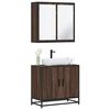 vidaXL Bathroom Furniture Set Brown Oak Engineered wood, metal Standard