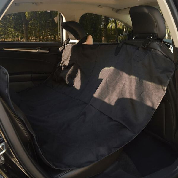 vidaXL Dog Seat Cover Black Coated oxford fabric 58.3 x 55.9 in