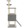 vidaXL Cat Tree Light gray Engineered wood, plush, sisal Medium
