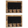 vidaXL Wall-mounted Coat Racks with 4 Hooks 2 pcs Solid Wood Mango