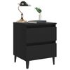 vidaXL Bed Cabinet Set of 2 Black Engineered wood Bed Cabinet