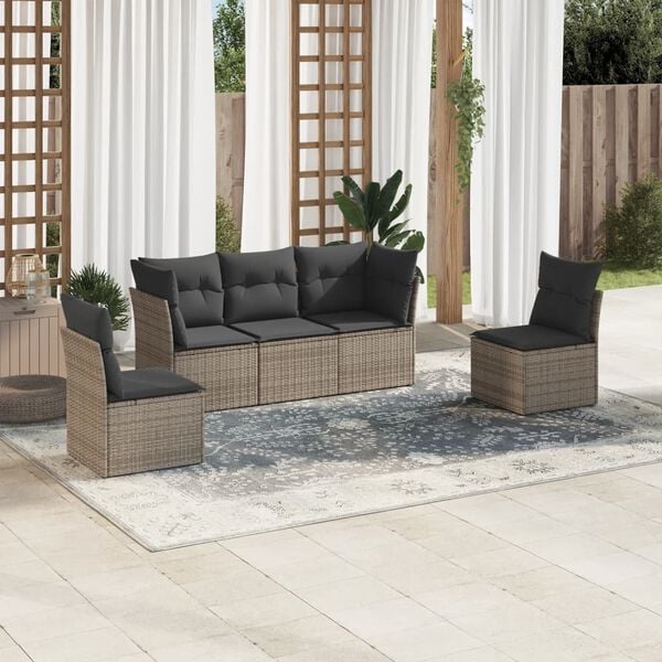 vidaXL Garden Sofa Set Grey