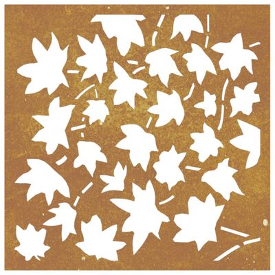 vidaXL Patio Wall Decoration 21.7"x21.7" Corten Steel Maple Leaf Design