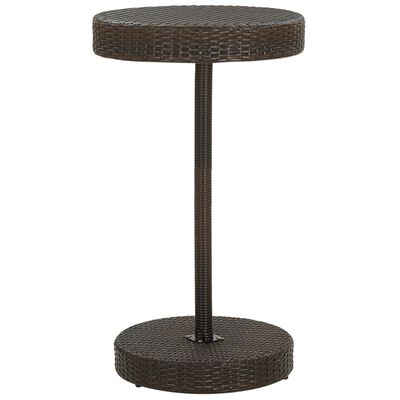 vidaXL Patio Table Brown 23.8"x41.7" Poly Rattan