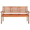 vidaXL Bench Natural wood, Red Solid eucalyptus wood, 100% polyester 59 in
