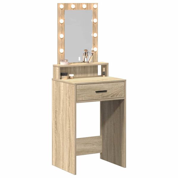 vidaXL Dressing Table Brown 19.69 x 16.14 x 55.12 in Engineered Wood