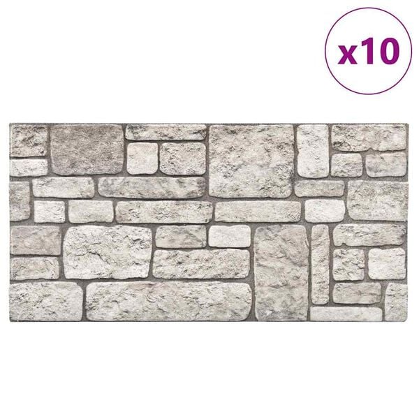 vidaXL 3D Wall Panels with Gray Brick Design 10 pcs EPS