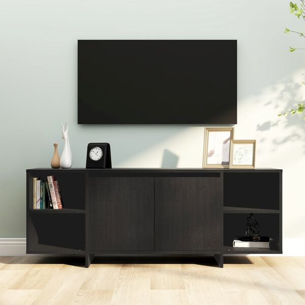 vidaXL TV Cabinet Black Engineered Wood Large TV Cabinet Rectangular