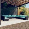 vidaXL Garden Lounge Set Black and Water Blue