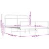 vidaXL Bed Frame Brown Oak Steel, Engineered Wood 63x79 in Bed Frame
