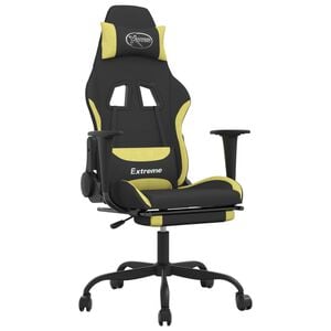 vidaXL Gaming Chair Black and light green