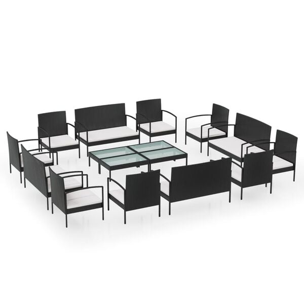 vidaXL Garden Lounge Set Black