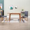 vidaXL Dining Chair Set of 2 Light Gray Fabric and Rubber wood Regular