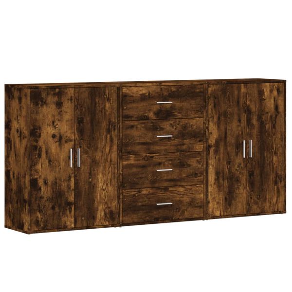 vidaXL Sideboard Smoked Oak Engineered Wood Sideboard Rectangular
