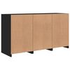 vidaXL Sideboard Black Engineered wood, Glass Medium Sideboard
