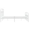 vidaXL Bed Frame White Steel Double Bed Frame Rectangular