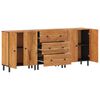 vidaXL Side Cabinet Set of 3 Natural