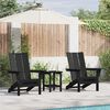 vidaXL Garden Lounge Furniture 3 pcs Black 38 x 38 x 46cm Plastic