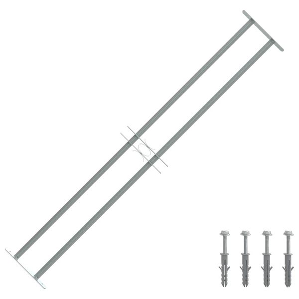 vidaXL Adjustable Security Grille for Windows with 2 Crossbars 39.4"-59.1"