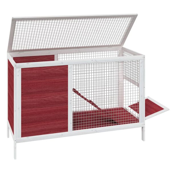 vidaXL Rabbit Hutch Mocha Solid Pine Wood 40.6 x 17.3 x 27.4 in