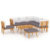 vidaXL Garden Lounge Set Dark Grey, White