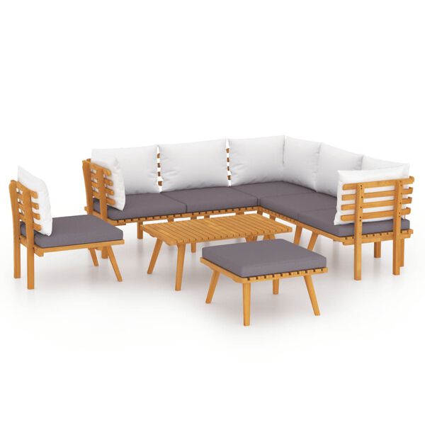 vidaXL Garden Lounge Set Dark Grey, White