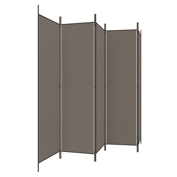 vidaXL 5-Panel Room Divider Anthracite 98.4"x78.7" Fabric