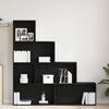 vidaXL Book Cabinet Black Oak 61.02 x 9.45 x 62.99 in Engineered Wood