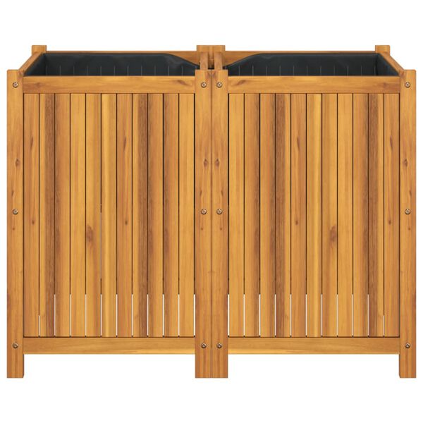 vidaXL Garden Planter Natural Solid Acacia wood Medium Decorative Inlays