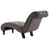 vidaXL Chaise Lounge Gray Polyester Velvet Medium to Large Ergonomic