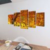 vidaXL Canvas Painting Orange Wood frame 39.4 x 19.7 in Artistic