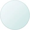 vidaXL Table Top Transparent Tempered Glass 27.6 in Table Top Round