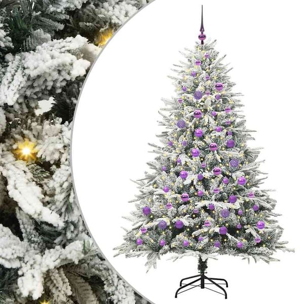 vidaXL Artificial Pre-lit Christmas Tree with Ball Set Green 70.9