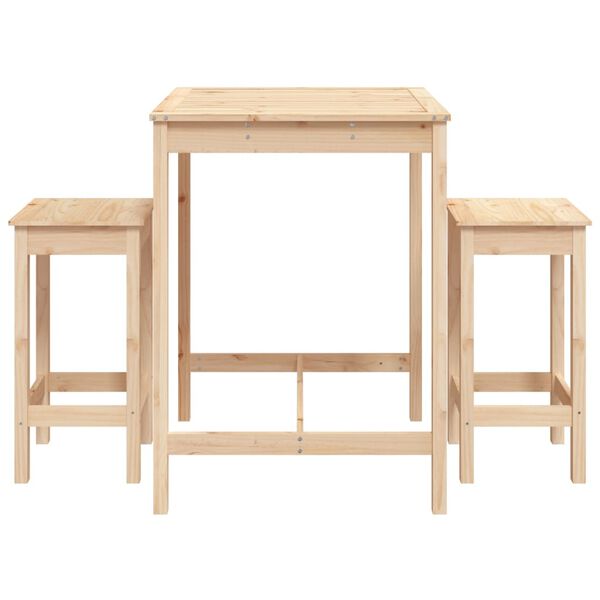 vidaXL Garden Bar Set Brown Solid pine wood Standard Durable