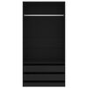 vidaXL Wardrobe Black Engineered wood Compact Wardrobe Rectangular