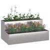vidaXL Garden Planter Silver 39.37 x 23.62 x 17.72 in Stainless Steel
