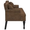 vidaXL Bench Brown Faux suede leather, plywood, solid rubber wood Medium