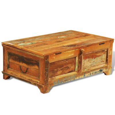 vidaXL Coffee Table with Storage Vintage Reclaimed Wood