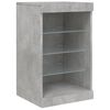 vidaXL Sideboard Concrete Grey Engineered Wood, Glass Large Sideboard