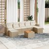 vidaXL Garden Sofa Set Beige PE Rattan Large Modular Garden Sofa Set
