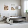 vidaXL Bed Frame White Powder-Coated Steel 72 x 84 in Bed Frame