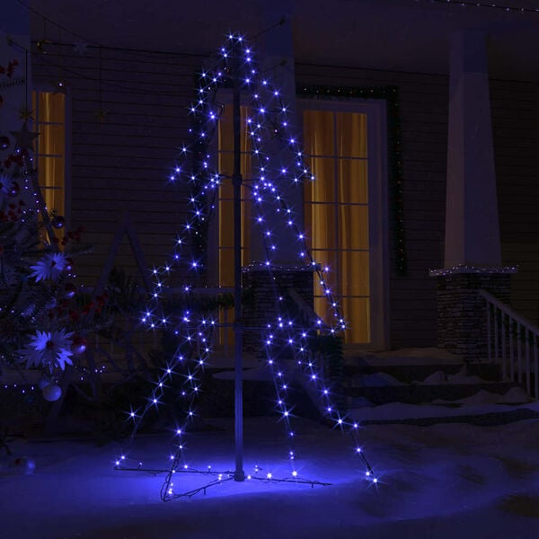 vidaXL Christmas Cone Tree 160 LEDs Indoor and Outdoor 3x4 ft