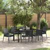 vidaXL Garden Dining Set 7 pcs Black and Grey PE Rattan