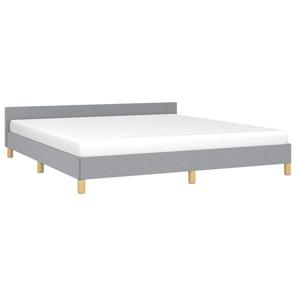 vidaXL Bed Frame With Headboard Light Gray
