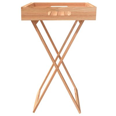 vidaXL Folding Tray Table 20.5"x14.2"x22.2" Solid Wood Walnut